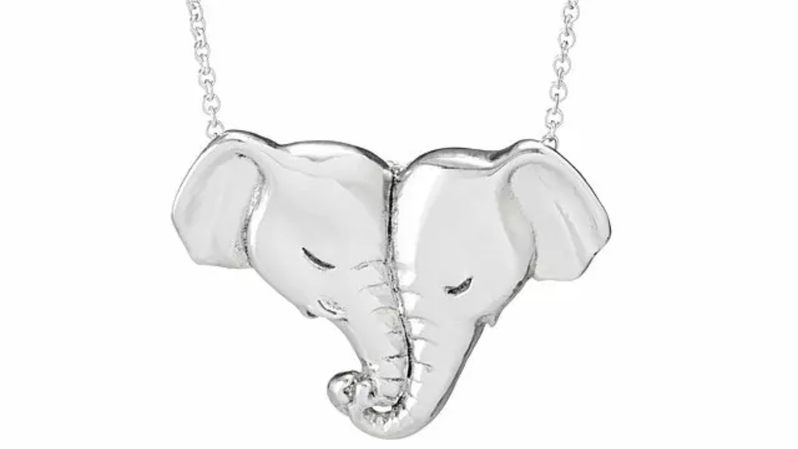 necklace featuring elephants entwined by their trunks, symbolizing love